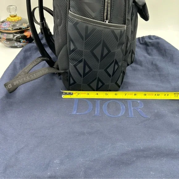 Dior diamond dark black backpack made in Italy NWT - Picture 10 of 13